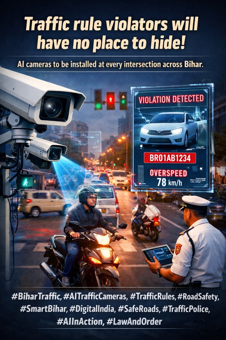 ट्रैफिक नियम तोड़ने वालों की खैर नहीं, बिहार के हर चौराहे पर लगेगा AI कैमरा
